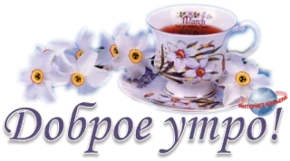 ☀️ Доброе утро! tea, flowers, morning, greeting telegram sticker