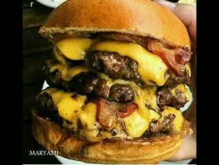 😋 burger, food, cheese, sandwich, meat telegram sticker