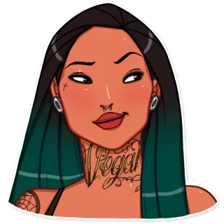 😏 Vegan Tattoo, Vegan, Frau, Piercing, Kunst telegram sticker