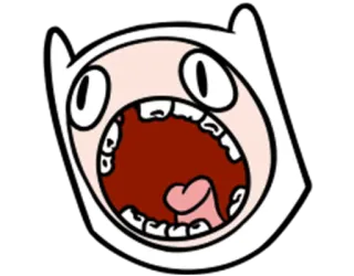 😟 Finn Adventure Time cartoon, Finn, Adventure Time, character, screaming, funny telegram sticker