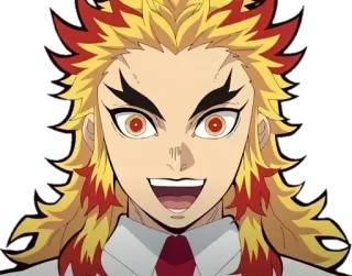😄 Kyojuro Rengoku Demon Slayer anime, demon slayer, rengoku, kyojuro rengoku, fire, flame, hashira telegram sticker