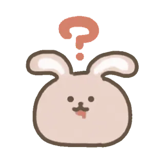 🐰 กระต่าย, สัตว์, เครื่องหมายคำถาม, การ์ตูน, น่ารัก telegram sticker