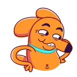 😏 cane, cartone animato, animale, arancione, divertente telegram sticker