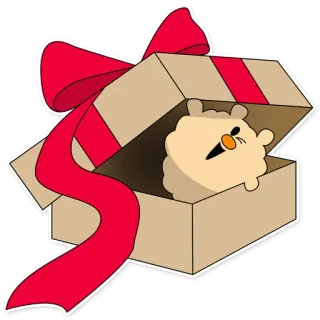 🎁 prezent, pudełko, uroczy, bałwan, święto, podarunek telegram sticker