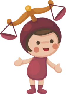 ♎ sterrenbeeld, weegschaal, astrologie, evenwicht, teken telegram sticker