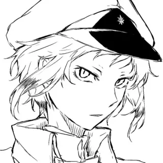 🐈‍⬛️ anime, manga, retrato, boceto, dibujo telegram sticker