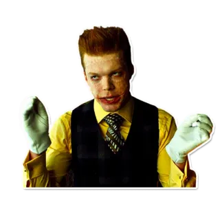 🧐 Jerome Valeska Gotham Jerome Valeska, Gotham, złoczyńca, maniak, serial TV, klaun telegram sticker