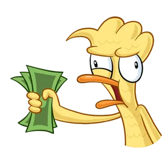 🤑 утка, деньги, мультфильм, жадность, финансы, наличные telegram sticker