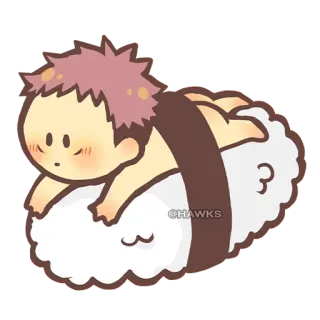 🍑 @HAWKS Sushi, Essen, Cartoon, Süß telegram sticker