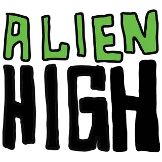 🌬 ALIEN HIGH Alien, High, Verde, Negro whatsapp sticker