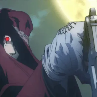🩸 Alucard Hellsing Anime, Vampir, Waffe, Gewalt, Hellsing telegram sticker
