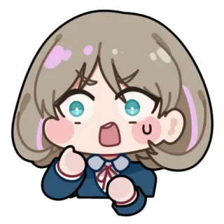 😰 Anime, Chibi, Imut, Kartun, Gadis, Seragam sekolah telegram sticker