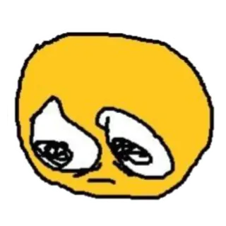 😐 Emoji, Traurig, Deprimiert, Gesicht, Gelb, Gefühl telegram sticker