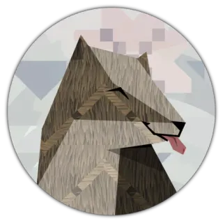 😶 wolf, animal, dog, geometric, abstract, illustration, sticker telegram sticker