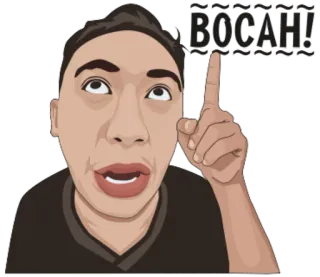 ☝ BOCAH! Phim hoạt hình, Chỉ, Dấu chấm than, Indonesia telegram sticker