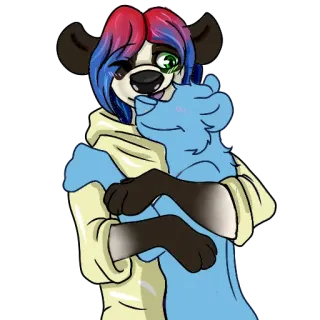 😊 hoạt hình, động vật, ôm, dễ thương, lông lá telegram sticker
