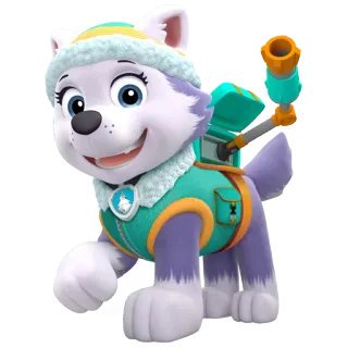 🗻 Everest Paw Patrol anjing, anak anjing, kartun, Everest, Paw Patrol telegram sticker