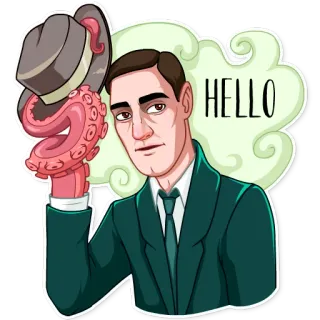 H. P. Lovecraft telegram stickers
