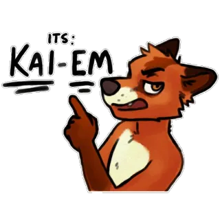 ☝️ Kai-Em ITS: KAI-EM raposa, furry, desenho animado, personagem, animal, antropomórfico whatsapp sticker