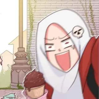 📎 애니메이션, 스티커, 만화, 아이스크림, 히잡 telegram sticker