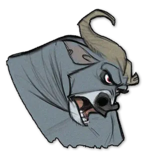 😠 animal, gnu, desenho animado, zangado, esboço telegram sticker