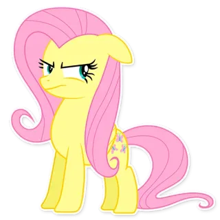 😕 Fluttershy My Little Pony Cartoon, Pony, Fluttershy, My Little Pony, süß, gelb, rosa telegram sticker