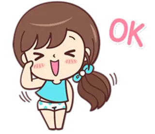 👌 OK dibujo animado, ok, chica, aprobación, acuerdo, lindo telegram sticker