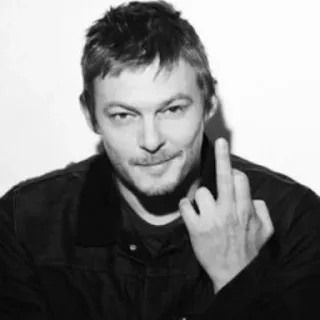 🖕 dedo do meio, gesto, norman reedus, ator telegram sticker