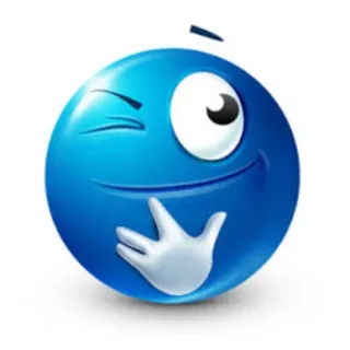 😉 bleu, emoji, smiley, clin d'oeil, joyeux telegram sticker