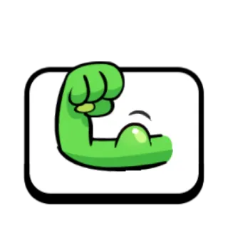 💪 muscle, arm, strength, bicep, cartoon telegram sticker