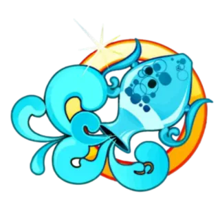 ♒️ pez, acuario, zodiaco, agua, astrología, símbolo telegram sticker