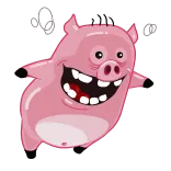 😮 Schwein, Cartoon, Tier, Rosa, Lustig, Süß telegram sticker