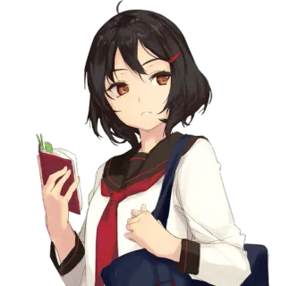 👺 Anime, Écolière, Personnage, Illustration whatsapp sticker