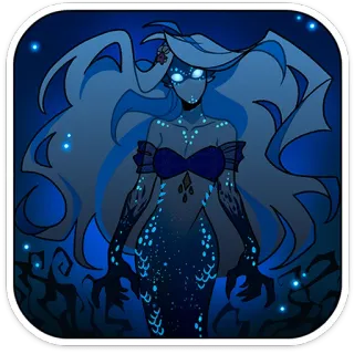 😈 mermaid, fantasy, creature, blue, ocean, mythical, underwater whatsapp sticker