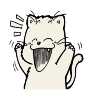 😊 gato, dibujo animado, animal, gracioso, expresión telegram sticker