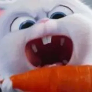 🐇 Snowball The Secret Life of Pets bunny, rabbit, carrot, animal, cartoon telegram sticker