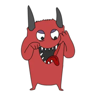 😝 Monster, Cartoon, Teufel, Hörner, Dämon telegram sticker