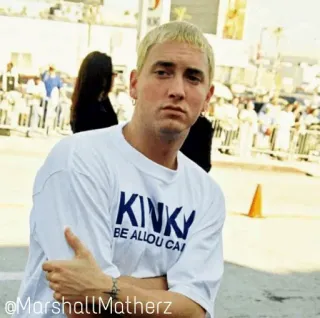 ⛓ Eminem KINKY BE ALL YOU CAN rapper, music, celebrity, singer, blonde telegram sticker