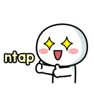 👍 ntap carino, cartone animato, pollice in su, positivo, ntap whatsapp sticker