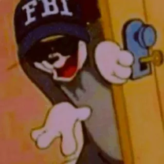 😎 FBI FBI, desenho animado, chapéu, polícia federal, aplicação da lei telegram sticker