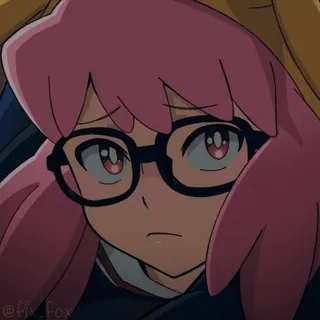 😡 @fix_fox Anime, Cartoni animati, Illustrazione, Occhiali, Capelli rosa telegram sticker