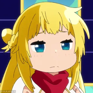 ⚔️ Anime, Cartoon, Schattig, Uitdrukking, Verdrietig, Blond, Meisje telegram sticker