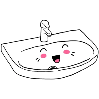 😉 fregadero, dibujos animados, baño, kawaii, lindo, fontanería, agua telegram sticker