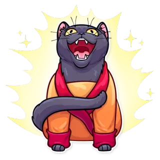 😃 kucing, lucu, kartun, binatang, senang, imut telegram sticker
