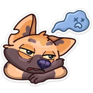 😪 animal, dog, sad, tired, cartoon, sticker whatsapp sticker