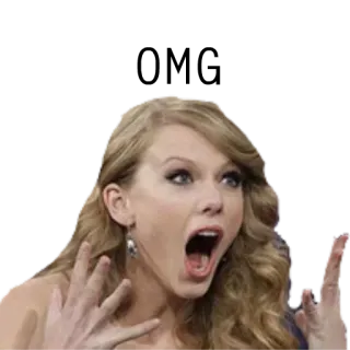 😳 Taylor Swift chanteur, célébrité, femme, surpris, étonné, fan telegram sticker