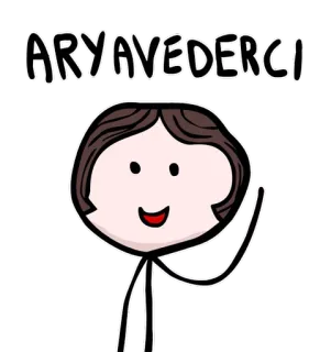 🙋 ARYAVEDERCI человечек, мультфильм, волна, привет telegram sticker