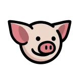 😊 cochon, animal, ferme, mignon, dessin animé, rose, visage whatsapp sticker
