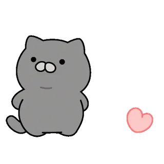 💬 gato, corazón, lindo, dibujo animado, pegatina, animal, amor telegram sticker