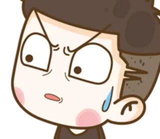 😠 Dessin animé, En colère, Inquiet, Sueur, Expression du visage, Stress telegram sticker